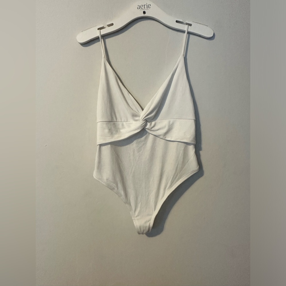 Knot front low back body suit